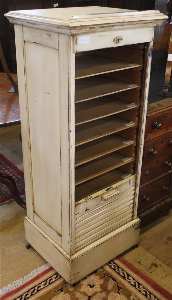 Painted filing cabinet with tambour front